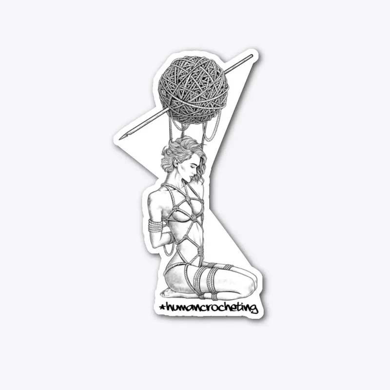 Human Crocheting Female Sticker